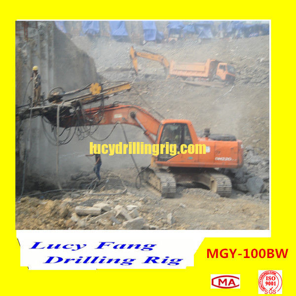 China Hot Multifunction MGY-100BW Excavator Mounted soil and rock anchor DTH drilling rig