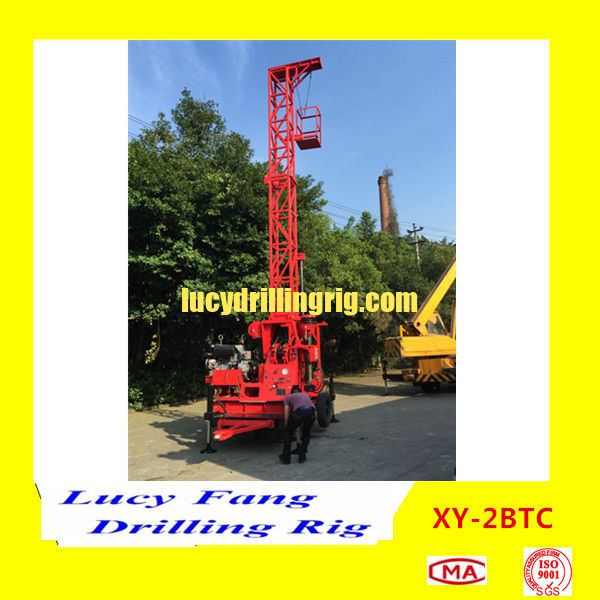 Deuts Engine China XY-2BTC Trailer Mounted Mobile Geotechnical Drilling Rig with SPT Equip